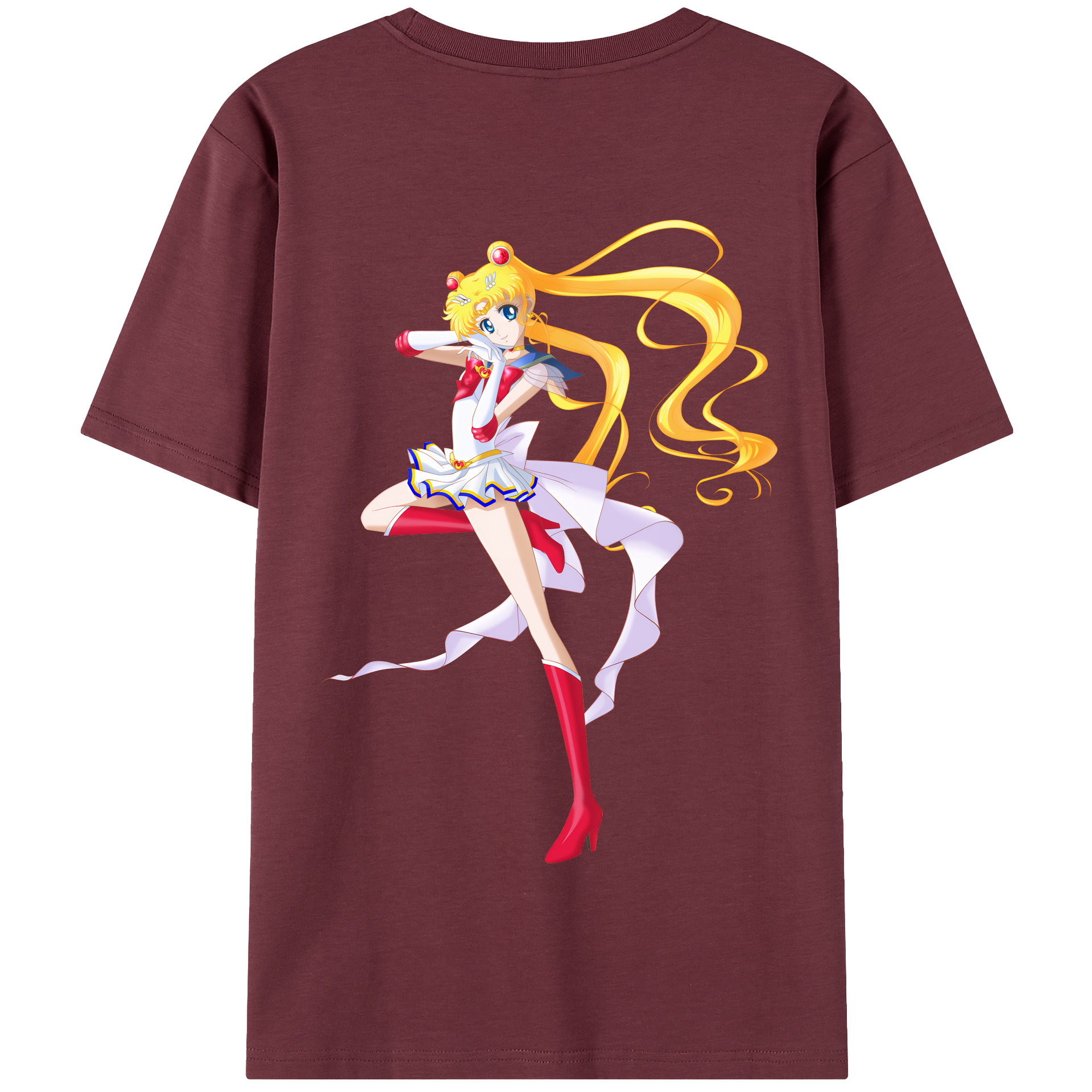 （画像用） 美少女戦士セーラームーン 月野 うさぎ つきの うさぎ Sailor Moon Tsukino Usagi 綿100％半袖Tシャツ（背面プリント）